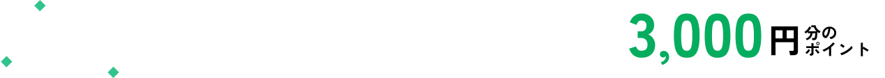 サービス開始記念、今だけ！新規登録で3000円分のポイントプレゼントキャンペーン